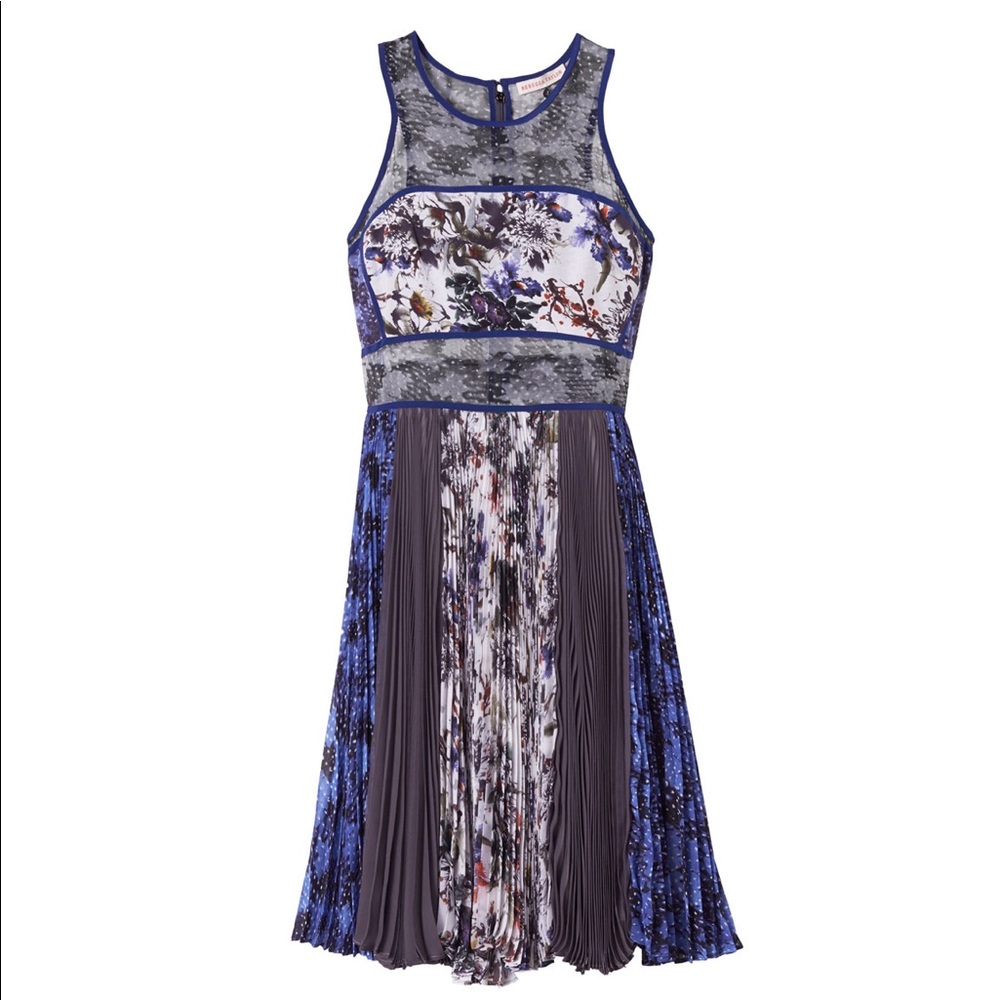 Rebecca Taylor Grey Gardens Pleated Silk Dress